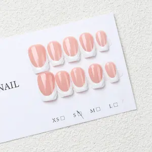 10pcs Handmade Square French Full Cover False Nails, Stylish and Elegant, Perfect for Parties and Daily Wear, Ideal Gift for Women and Girls