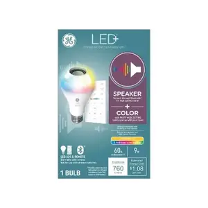 GE Remote Included LED+ Speaker and Color Changing Light Bulb