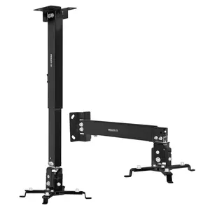 Mount-It! Full Motion Projector Wall & Ceiling Projector Mount Height Adjustable 4.5" - 25.5" Durable Steel Adjustable for Optimal Viewing Angle 360° Swivel 40 lb Load Capacity