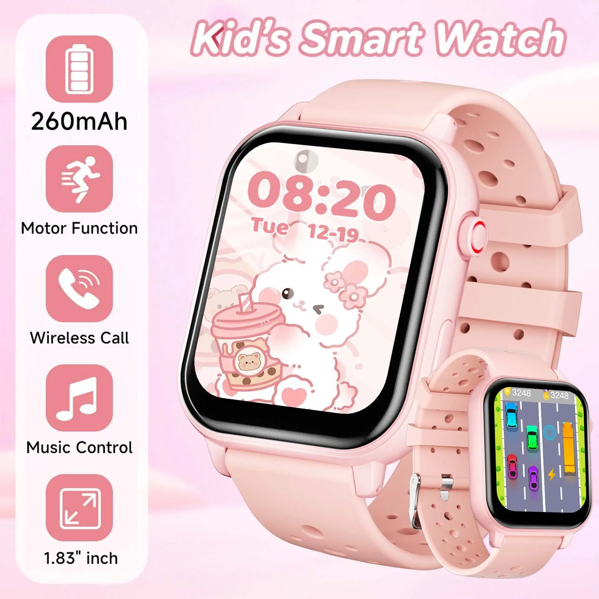 SIMSONLAB Smartwatch, DIY Customizable Watch Face, Bluetooth-compatible Remote Photography/music Control, Multiple Sports Modes, Colorful Bands, Multifunctional Smartwatch