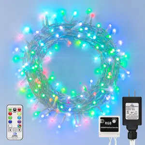 Wohaha Multicolor Christmas String Lights with Remote Timer,Indoor String Lights Bedroom,32FT 96LED with 8Vibrant Colors Plug in Outdoor Decorative Lights for Easter,Christmas,Classroom,Garden,Party,Wedding