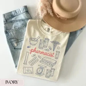 Comfort Colors Pharmacist Shirt Cute Pharmacy Tech Tee Pharma Student Gift Pharmacy Graduation Apparel for Summer and Spring