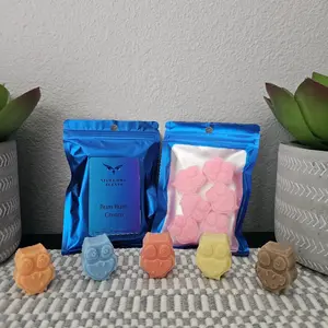 Night Owls Scented Wax Candle Warmer - Owl-Shaped Wax Melts - multipack - aqua di gio - black ice - bum bum cream