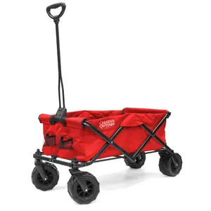 All-Terrain Folding Collapsible Beach Wagon | Heavy Duty | Red