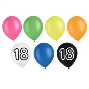 Vibrant Neon 18th Birthday Latex Balloons
