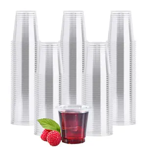 1 oz/2 oz Bulk Plastic Shot Glasses | Disposable Shot Cups for Wine, Whiskey, Jelly Shots, Desserts | PET Plastic | Restaurant Supply, Bar Supply