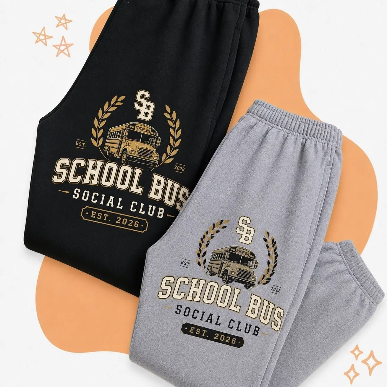 School Bus Social Club Sweatpants, Unisex Oversized Fleece Joggers, Premium Cotton Blend, Soft and Cozy, Elastic Waist, Back to School Streetwear, Casual Campus Style, Perfect for Daily Wear, Gym and Travel 9