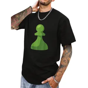 Chess.Com Chess Pattern Men And Women Comfortable Casual Short Sleeve Round Neck Shirt, Anti Shrink Water Technology Black - Suitable for Chess Players And Strategy Game Enthusiasts
