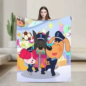 Warm Soft BlanketGirls Boys Picnic Sheriffs Labradors Throw Blanket  Flannel Bedspread For Bedroom Graphic Sofa Bed Cover