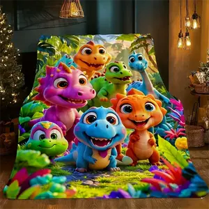 Soft Funny Throw Blanket Dinosaur Blanket Dinosaur Lovers Blanket Soft Flannel Blanket Suitable For Sofa Beds Living Rooms Suitable For Children And Adults Birthday Gifts Christmas Blanket