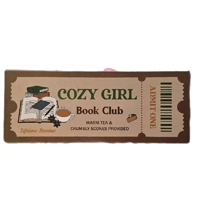 Cozy Girl Bookclub Bookmark with Warm Tea and Crumbly Scones Provided for Lifetime Members