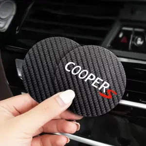 For MINI COOPERS 2Pcs Car Coaster Water Cup Bottle Holder Anti-slip Pad Mat Silica Gel Bottle Holder Pad Car Accessories