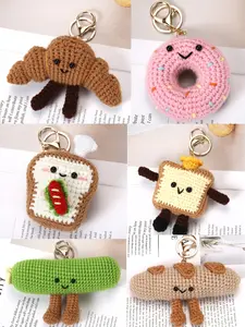 Cute Knitted Keychain, Crochet Bread Keyring, Handbag Charm, Perfect Gift for Family, Friends, Colleagues, Elders, Kids, Christmas Present, Handmade Keychain