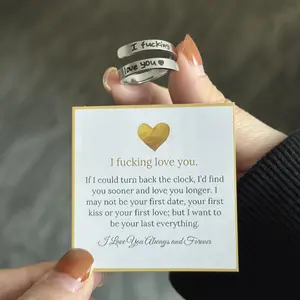 I Fvcking Love You Ring Adjustable Tarnish-Free Hypoallergenic One Size Fits All Daily Reminder Gift for Significant Others