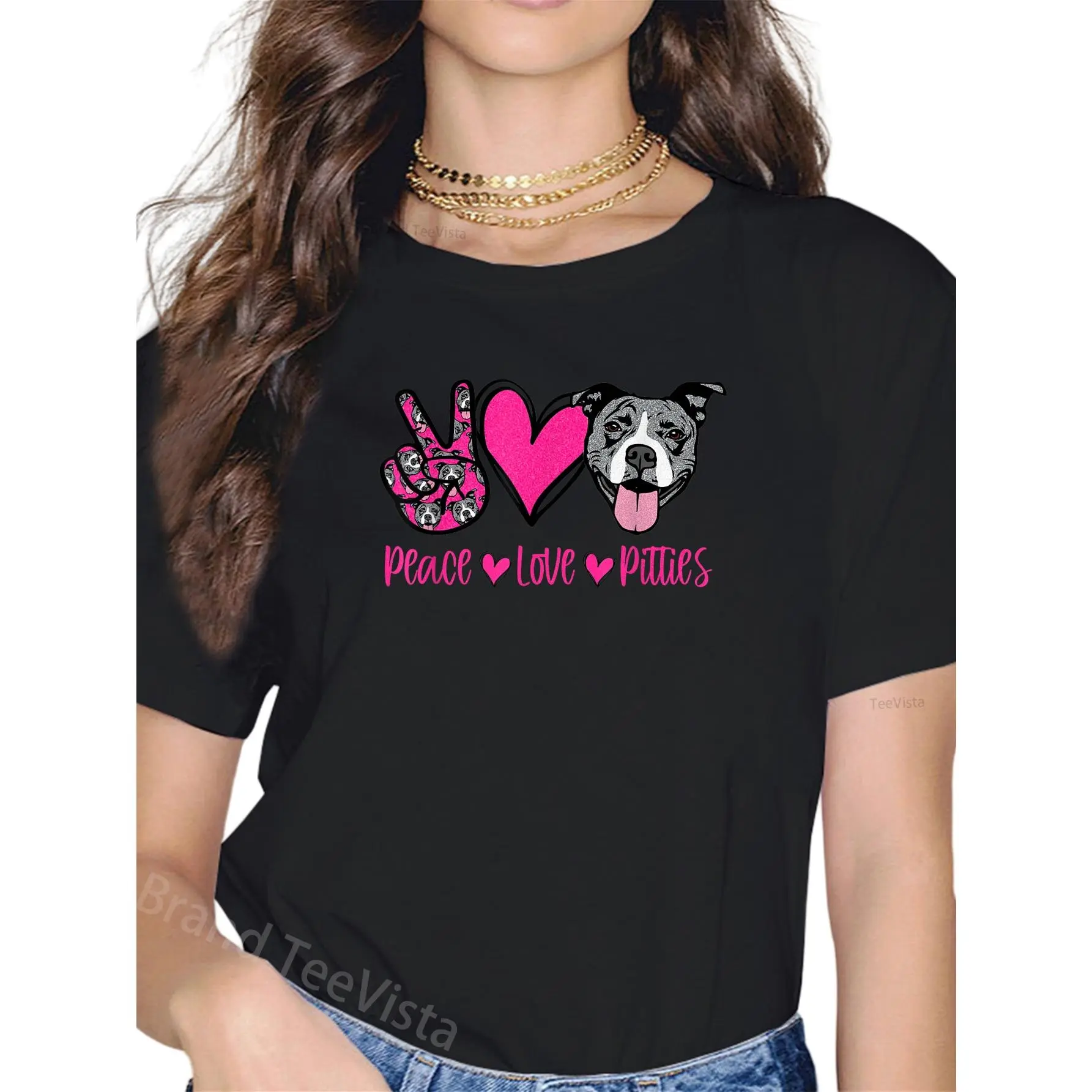 Pit Bull Lives Matter Pittie Puppy Dog Mom Ladies Pitbull T-Shirt