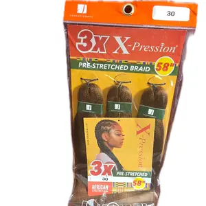 Sensationnel X-Pression 3X Pre-Stretched Braiding Hair 58” – 1 Pack for Beginners & Professionals Smooth Tangle-Free Braiding