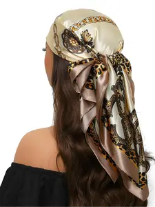Fashion Leopard Print Square Scarf, Casual Soft Comfortable Head Scarves for Women, Fashion Accessories for Daily Wear, Blanket Scarf, Boho Style Scarf, Paisley Print Scarf