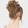 Female Synthetic Artificial Hair Messy Curly Hair Bun Piece - Elastic Band, Effortless Daily Use Accessory, Adds Volume, Instant Chic, Fast Fix, Special Occasion Wavy Extension