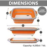 Foldable Meal Prep BBQ Tub (4.22 Gal/16L) - Thermoplastic Large Tub with Locking Lid, Basket, Cutting Board, Foldable Basin, Maintains Freshness, Easy to Clean, Dustproof, Leak-Proof Camping Sink & Colander, Lifetime Guarantee for Camping Enthusiasts