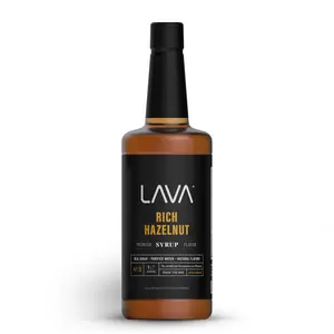 LAVA Premium Rich Hazelnut Coffee Syrup 33.8oz (1-Liter) | Natural, Gluten Free, Non-GMO, No Artificial Sweeteners, Flavors, or Colors. Beverage