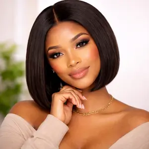Short Bob Glueless Wigs Ready To  Wigs Human Hair  5x5 HD Lace Closure Wig For Women Pre Plucked 250% glueless lace frontal wig