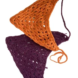 Hand crocheted headscarf