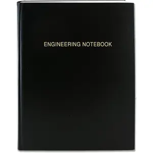 Engineer Graph Paper Notebook Quadrille 4 X 4 Quad Ruled Book  96 Pages (.25" Lab Grid Format), x 10", Black Cover, Section Sewn Hardbound (LIRPE096SGRALKT4)