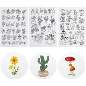 66 count Water Soluble Embroidery Patterns Stick and Stitch Embroidery Designs Paper Wash  Dissolvable Embroidery Transfer Patterns Pre-Printed Botanical Water Soluble Stabilizer for Embroidery