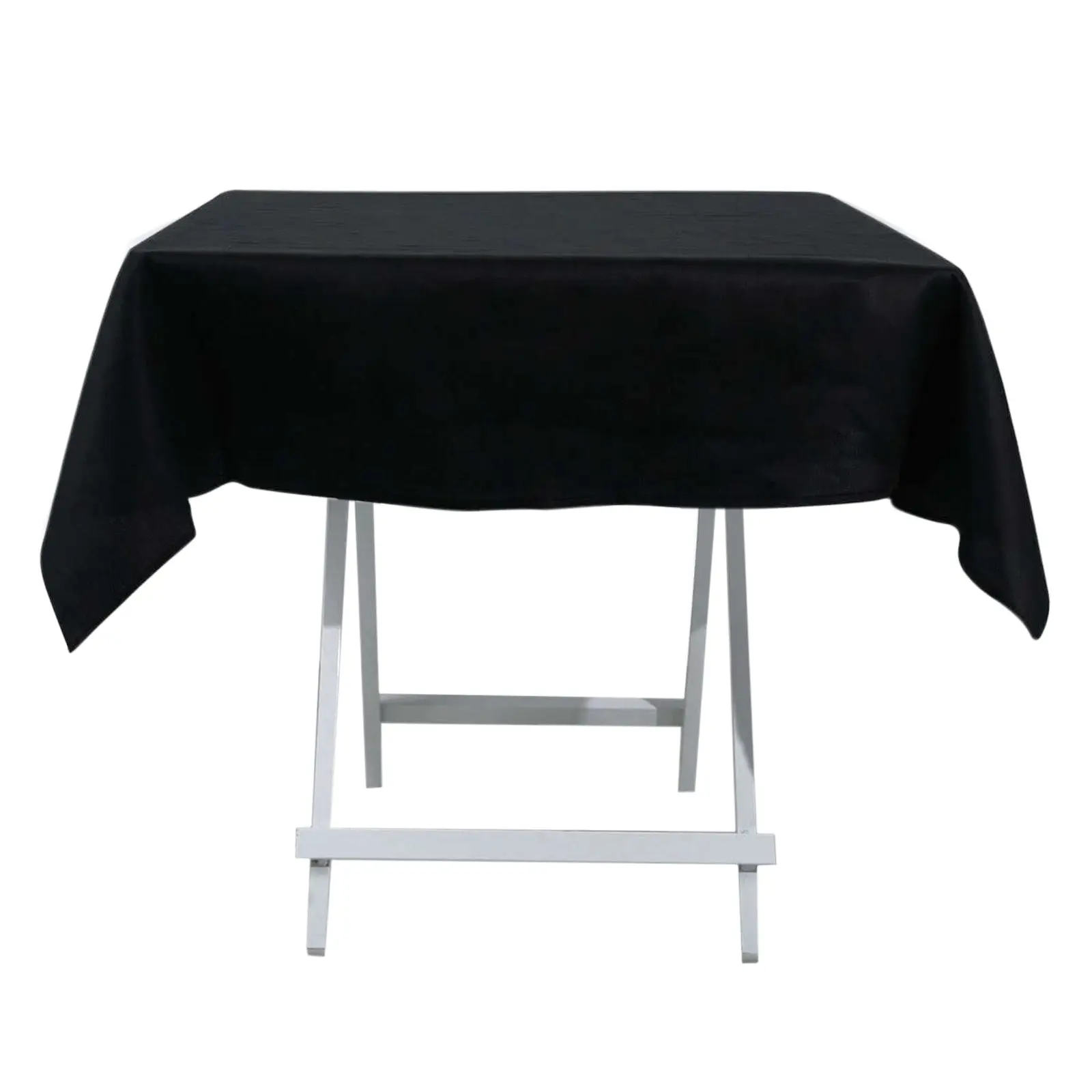 100% Cotton Solid Square Tablecloth - 54"x54" Black, Breathable Soft Washable Kitchen Linen for Dining, Birthday, Ceremony Decorations
