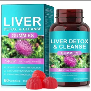 Liver Cleanse Detox & Repair 14in 1 Formula - Milk Thistle, Dandelion Root, Turmeric, Artichoke Extract & More) - Detox Cleanse Supplement, Liver Support for Adults, Vegan - 60 gummies