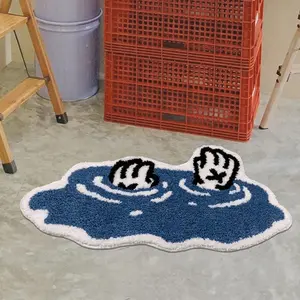 1 piece of soft and comfortable carpet, furry bedside carpet, creative cartoon irregular foot mat, bedroom floor mat, suitable for living room and bedroom bedside study cloakroom lounge, very beautiful home decoration