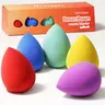 BEAKEY 5-Pack Latex-Free Soft Bouncy Beauty Sponges - Egg-Shaped Body-Safe Blenders, Multi-Color Tools for Foundation, Concealer, Blending, Precision, Versatility & Flawless Finish Application