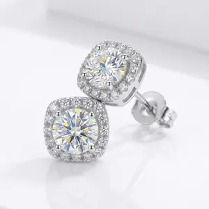 Shine bright! Timeless 2CT square earrings with dazzling CZ stones,Sparkling Luxury Jewelry for Daily Wear, Party, Wedding & Gift for Her