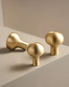 VERONA ROUNDED MUSHROOM SHAPE BRUSHED BRASS KNOB