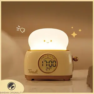 Kid Digital Alarm Clock with LED Night Light, Sleep Trainer, Temperature Display, Switch & Universal USB Mobile Light Accessory for Home Bedroom Bedside, Digital Clock