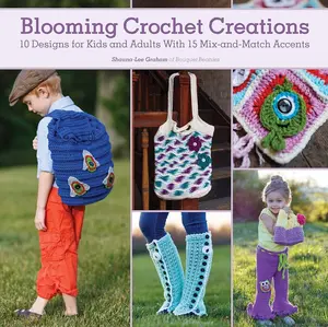 Granny Square Crochet Set - DIY Blooming Floral Crochet Craft Kit, 10 Designs, 15 Mix-and-Match Accents for Kids, Adults