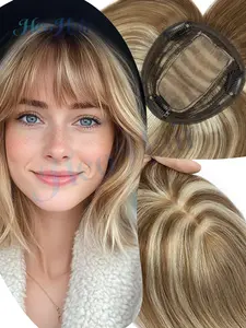 Women's Real Hair Topper Piece, Easy Daily Wear, Natural Fake Bangs Cover Hair, Everyday Use, Comfortable and Stylish
