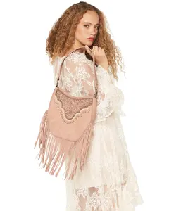 Montana West Women's Women'S Tooled Fringe Hobo Shoulder Bag - Mw1323g-918 Dpk