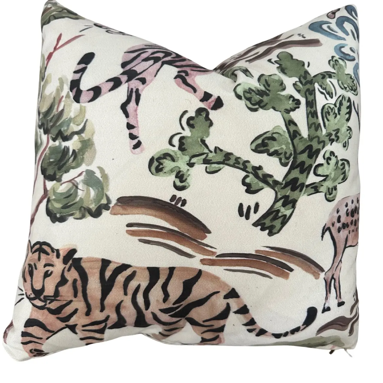 Tarrant-Multi Contemporary Pillow — Deer, Tigers + Cheetah