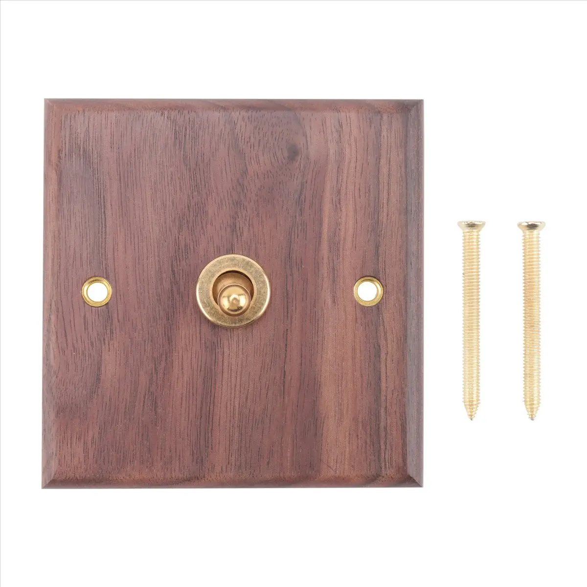 Retro American Industrial Style Light Switch Socket, Solid Wood Brass Toggle Switch Plate, Antique Home Stay Switch(1)