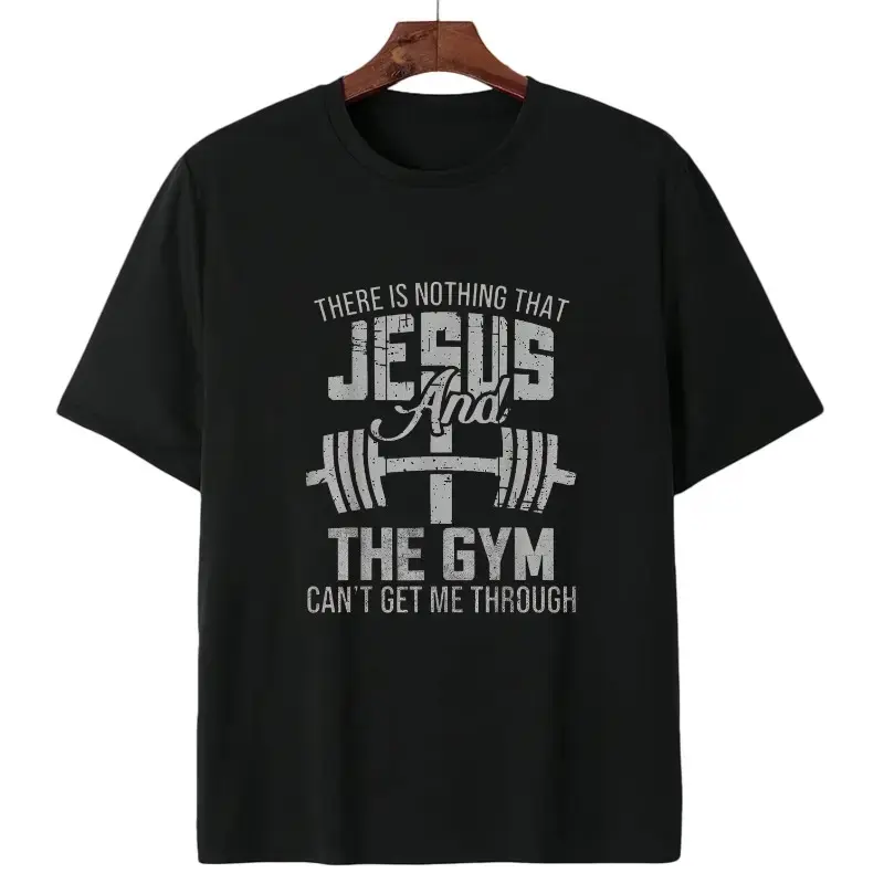 Unisex Nothing Jesus And The Gym Fitness Christian Workout Gym T-Shirt Christ Christian Tops