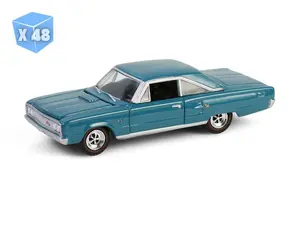 48 PACK 1967 Dodge Coronet R/T Hemi - Medium Turquoise (Anniversary Collection Series 17) Diecast 1:64 Scale Model - Greenlight 28160C