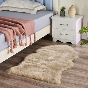 Faux Wool Long Plush Carpet, Living Room and Bedroom Area Rug, Fish Shape Window Cushion, Full Floor Sofa Mat, Soft Shaggy Rug