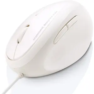 Ergonomic Wired Optical Vertical Mouse for Small Hands-Reduce Wrist Strain, 1000/1600 DPI, 6 Buttons, Compatible With MacBook, PC, Laptop, Desktop, Windows, Mac OS-White