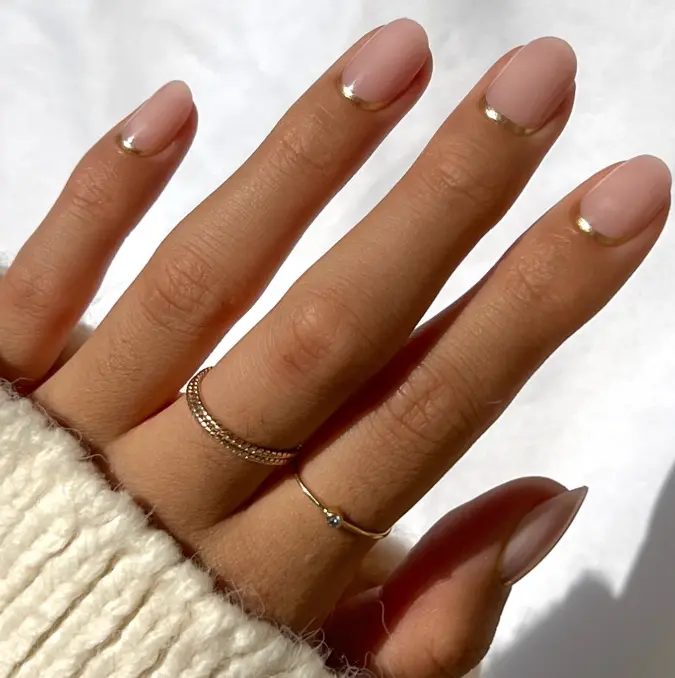 Glamnetic Press On Nails - Goal Digger | Glossy, Semi-Transparent Short Round Fake Nails, Salon Quality | 12 Sizes - 30 Nail Kit with Glue