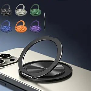 Magnetic Ring Mobile Phone Holder Adhesive Rotating Magnetic Bracket for iPhone Samsung Oppo Vivo Xiaomi, Strong Grip Case Mount Accessory