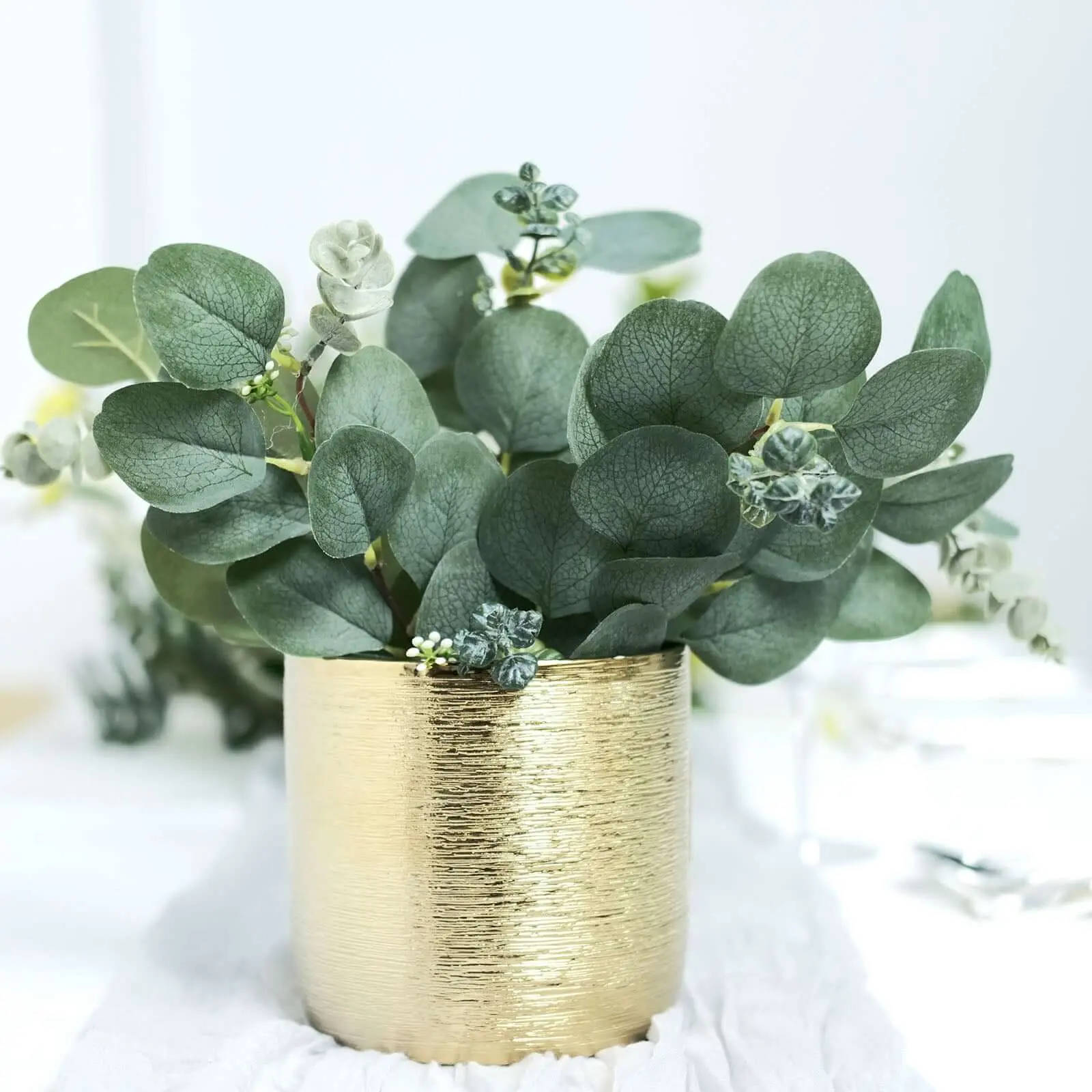 14-Pack 12" Real Touch Artificial Silver Dollar Eucalyptus Stems - Home/Festive/Wedding Decor, Artificial Flowers Ornaments for Room & Table Decor