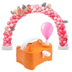 Dual Nozzle Portable Balloon Pump Orange Balloon Inflation Pump for Birthday Party Decorations Weddings Festivals and Parties Ideal for Inflating Various Balloons