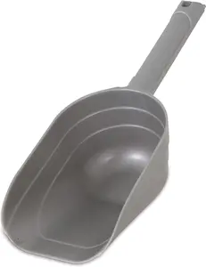 2-Cup Pet Food Scoop with Measuring Lines – BPA-Free, Dishwasher Safe, Durable Plastic Scoop for Dog and Cat Food (Silver)