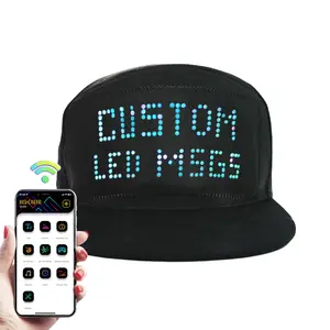 MasterAkoh Customizable LED Hat Snapback Baseball Cap with Bluetooth-16x32 Bright Display Your Message in Full Color Perfect for Parties Events and Gifts Machine Washable